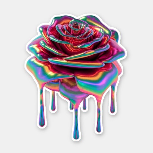 Metallic Dripping Rose Sticker