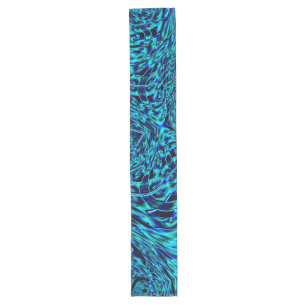 Metallic effect with crooked blue and green image long table runner