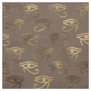 Metallic Egyptian Eye on Brown Fabric