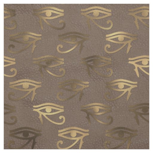 Metallic Egyptian Eye on Brown Fabric