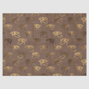Metallic Egyptian Eye on Brown Tissue Paper