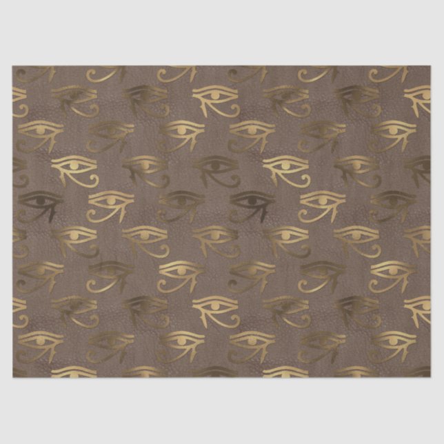 Metallic Egyptian Eye on Brown Tissue Paper (Front)