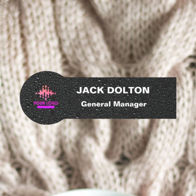 Metallic Employee Name Badge with Custom Logo (Creator Uploaded)