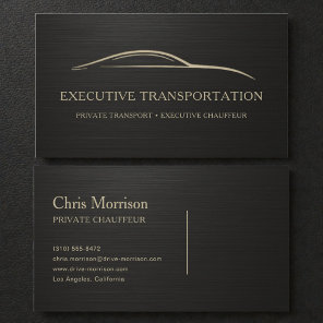 Metallic Executive Transport Black & Gold Business Card
