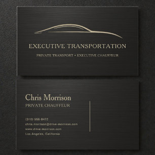 Metallic Executive Transport Black & Gold Business Card