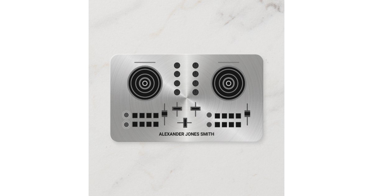 Metallic Faux DJ Business Card | Zazzle