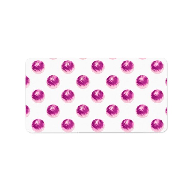 Metallic Faux Foil Pink Golf Balls Background Ball Label (Front)