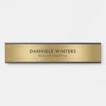 Metallic faux gold background door sign