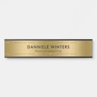 Metallic faux gold background door sign