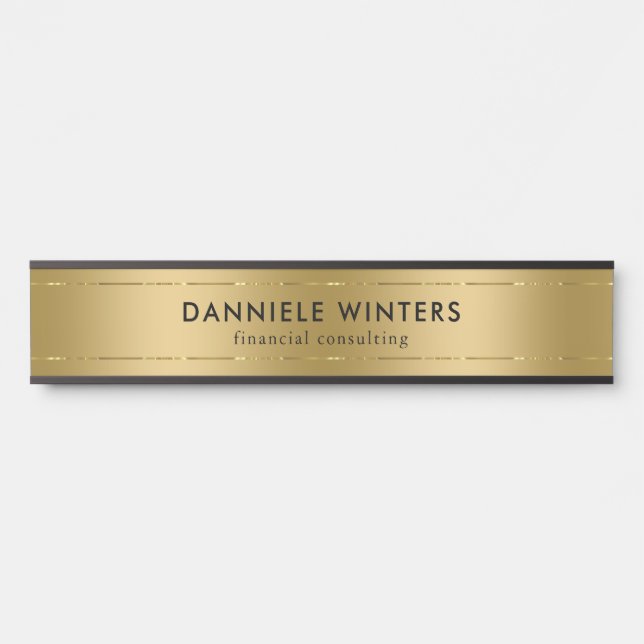 Metallic faux gold background door sign (Front)