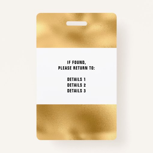 Metallic Faux Gold Foil QR Code Conference Event Badge Zazzle