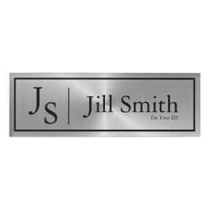Metallic Faux Monogram DJ Name Tag