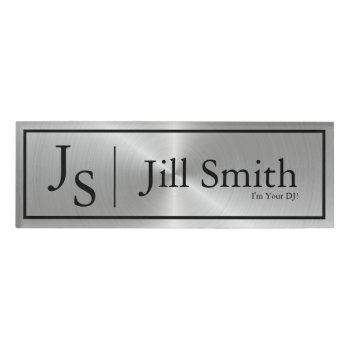 Metallic Faux Monogram Dj Name Tag by SpinNationStore at Zazzle