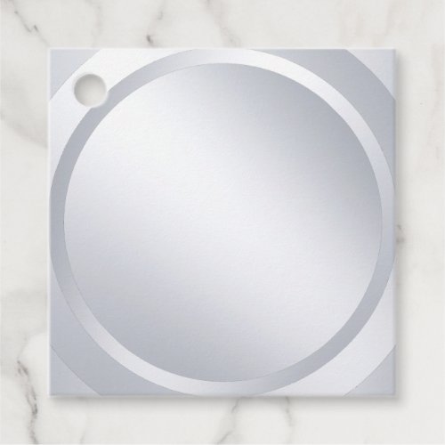 Metallic Faux Silver Blank Modern Elegant Template Favor Tags