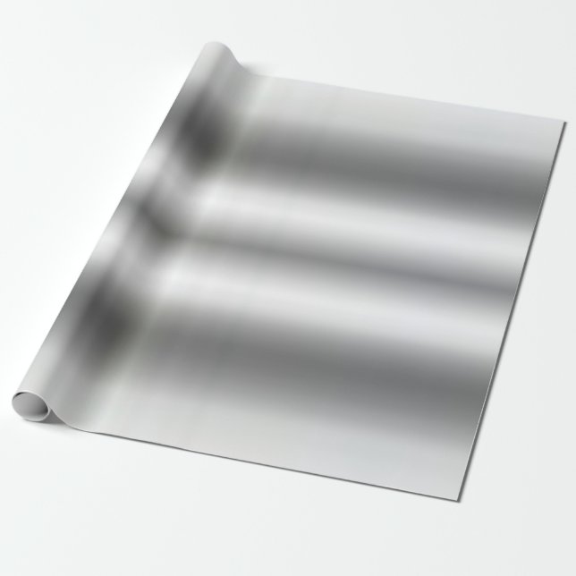 Metallic Faux Silver Glam Template Best Elegant Wrapping Paper (Unrolled)