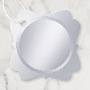 Metallic Faux Silver Modern Elegant Blank Template Favor Tags