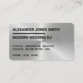 Metallic Faux Wedding DJ Business Card (Back)