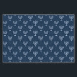Metallic Filigree Menorah Tissue Paper<br><div class="desc">Here we have a lovely tissue paper that features a metallic filigree menorah on a dark blue background. This paper is available in multiple sizes and is a match to other wrapping papers, tissue papers, gift bags and a greeting card. This is sure to make a perfect addition to your...</div>