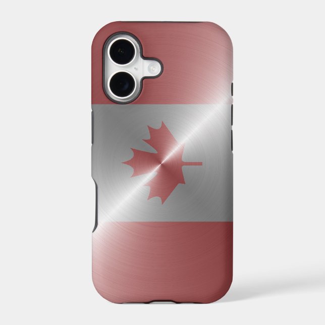 Metallic Flag Of Canada Iphone Case (Back)
