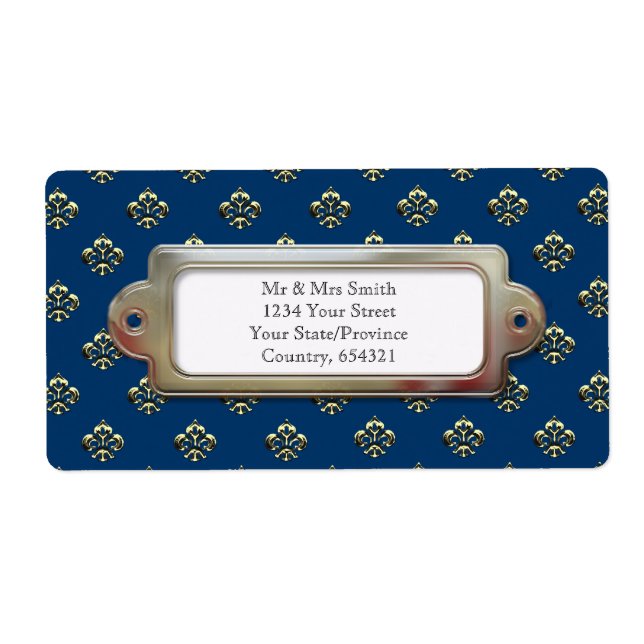 Metallic Fleur de lis (Gold) Label (Front)