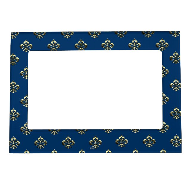 Metallic Fleur de lis (Gold) Magnetic Picture Frame (Front)