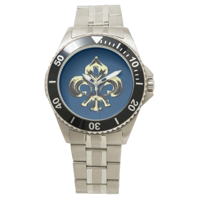 Metallic Fleur de lis (Gold) Watch (Front)