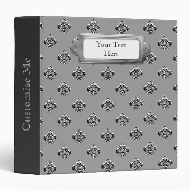 Metallic Fleur de lis (Silver) Binder (Front/Spine)