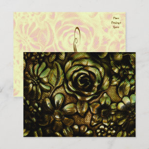 Metallic Floral № 1 Postcard Template
