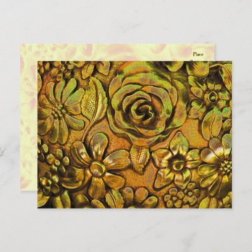 Metallic Floral  2 Postcard Template