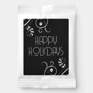 Metallic Floral Border Happy Holidays Hot Chocolate Drink Mix