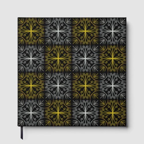 Metallic flower tile abstract guest book