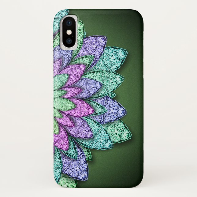 Metallic Flowers Case-Mate iPhone Case (Back)
