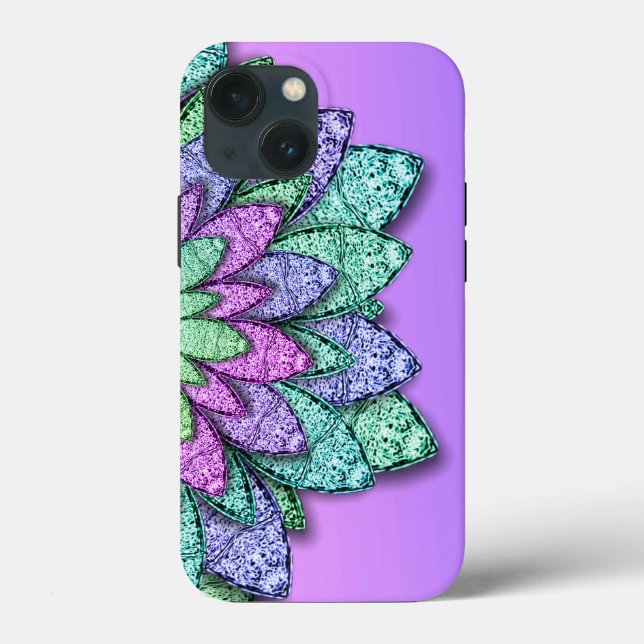 Metallic Flowers Purple Pink Case-Mate iPhone Case (Back)