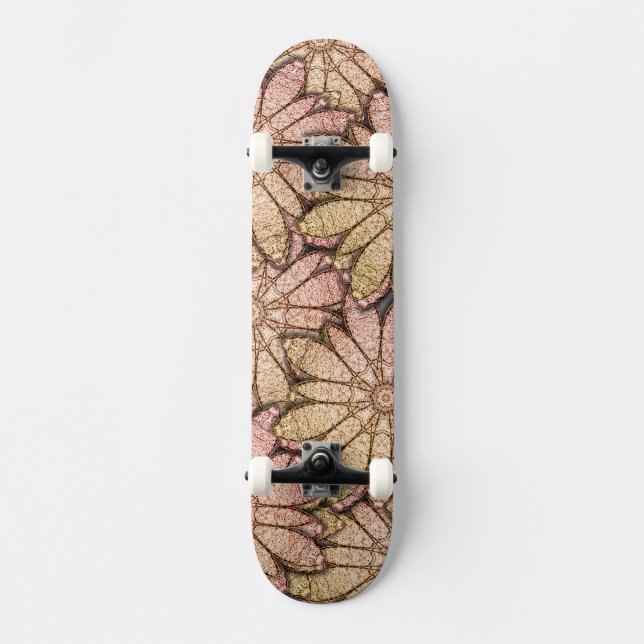 Metallic Flowers Skateboard Deck (Front)