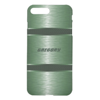 Metallic Forest Green Design Brushed Steel Look iPhone 8 Plus/7 Plus Case
