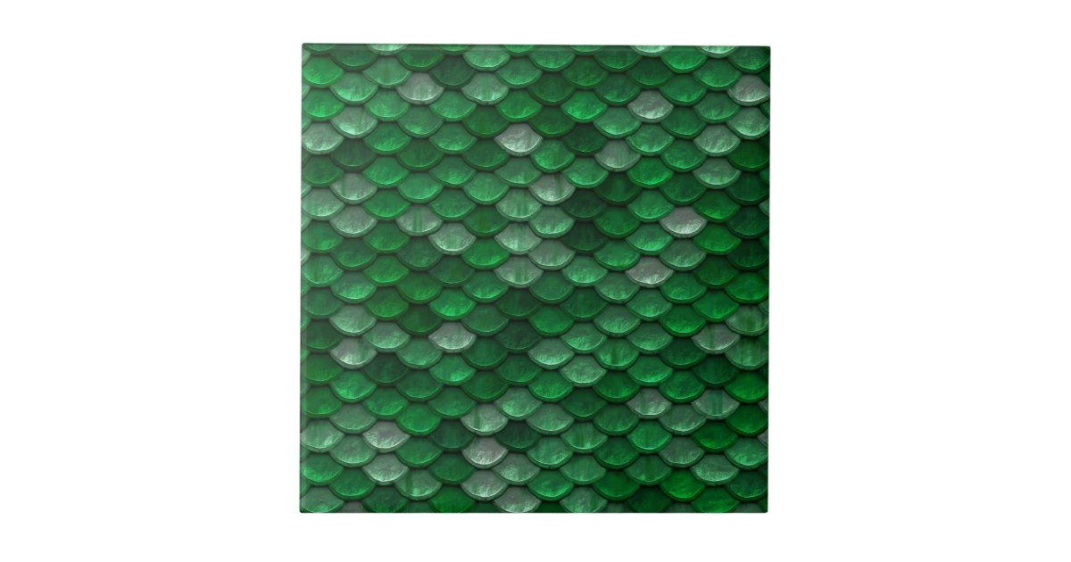 Metallic Forest Green Scales Print Tile | Zazzle