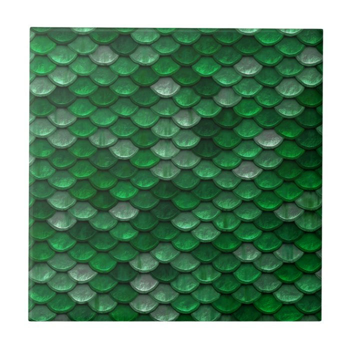 Metallic Forest Green Scales Print Tile | Zazzle.com