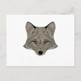 Metallic Fox Face Postcard