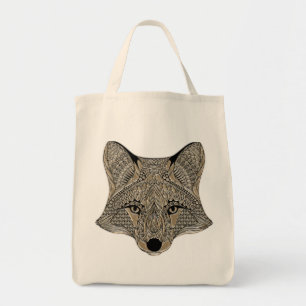 Metallic Fox Face Tote Bag