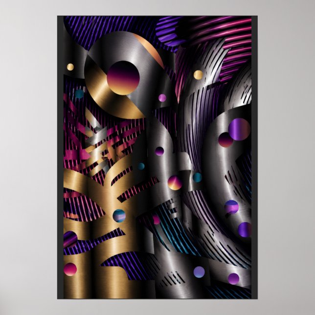 Metallic Fusion | Abstract Geometry Poster (Front)