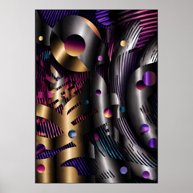 Metallic Fusion | Abstract Geometry Poster (Front)