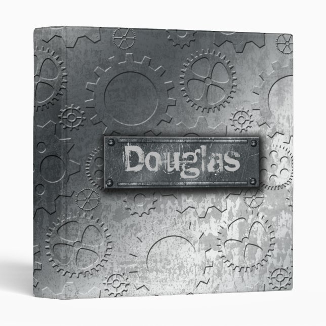 Metallic Gears with Bolted Label –Add Name- Binder (Front/Spine)