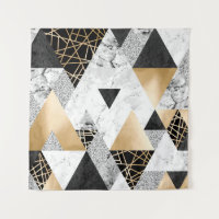 Metallic Geometric: Gold Silver Marble
