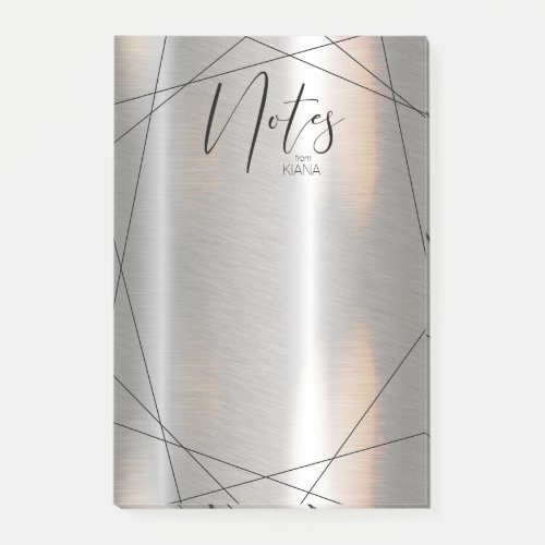 Metallic Geometric Notes SilverBlack ID648