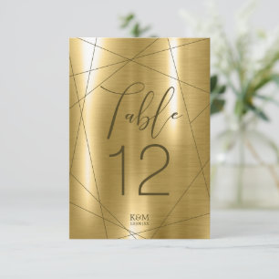 Metallic Geometric Table Numbers Gold ID648