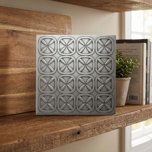 Metallic Geometric Tarnished Silver #5 ID1227 Ceramic Tile