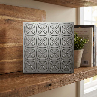 Metallic Geometric Tarnished Silver #5 ID1227 Ceramic Tile