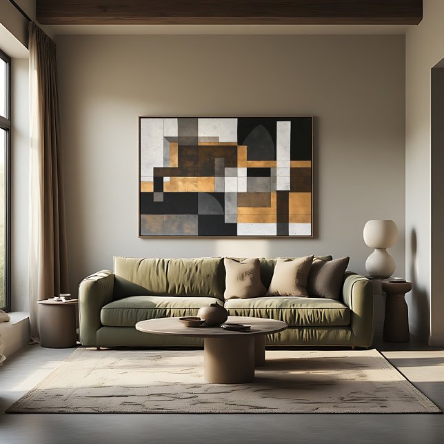 Metallic Geometry Golden Balance Canvas Print (Creator Uploaded)