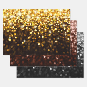 Metallic Glitter Collection Wrapping Paper Sheets