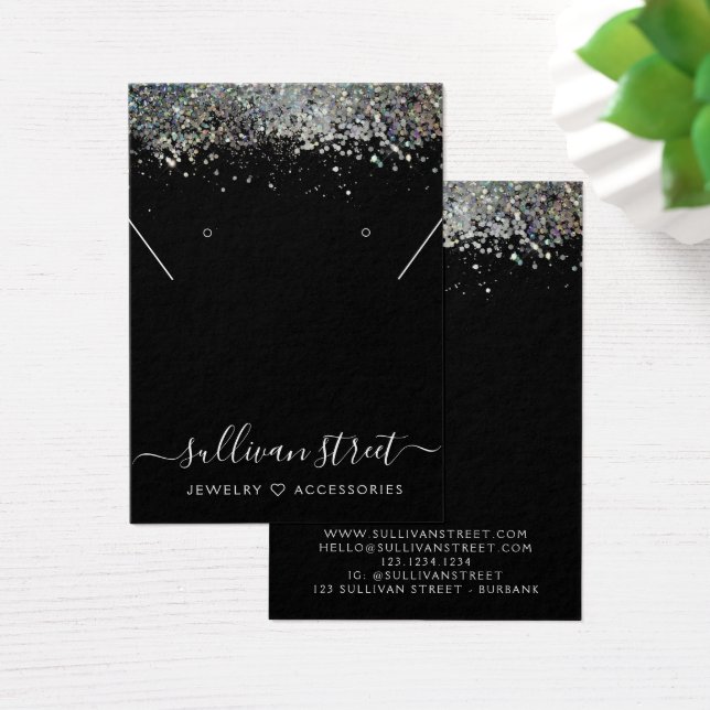 Metallic Glitter Earrings Necklace Display Card (Desk)